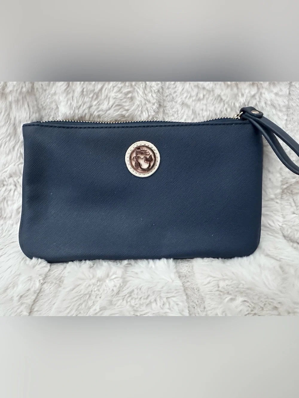 Spartina 449 Navy Blue Wristlet Clutch with Medallion Accent